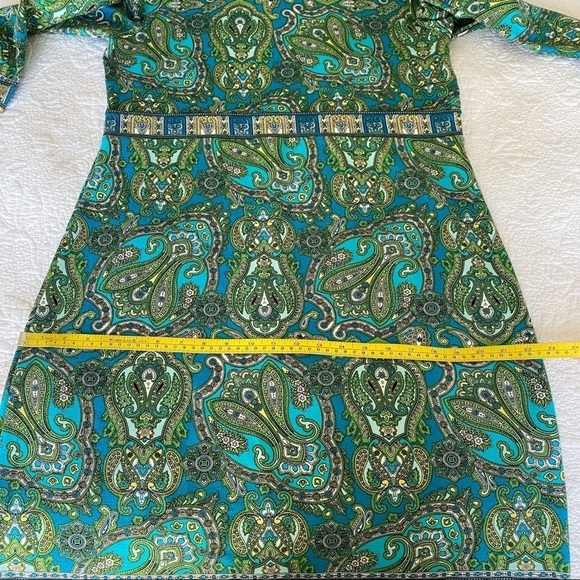Talbots Paisley Knit 3/4 Sleeve Dress - 14 - Picture 8 of 10